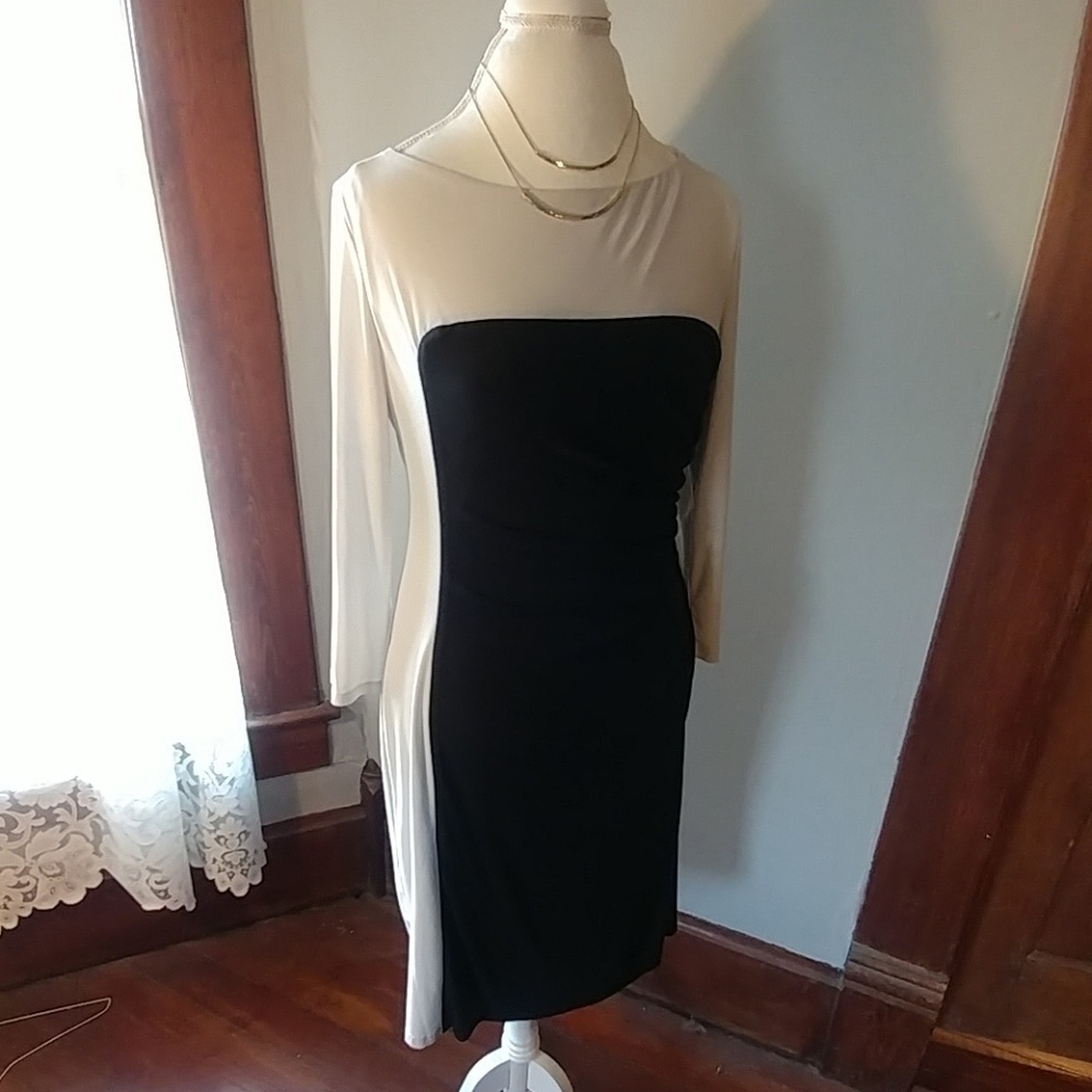 BLACK and of white dress